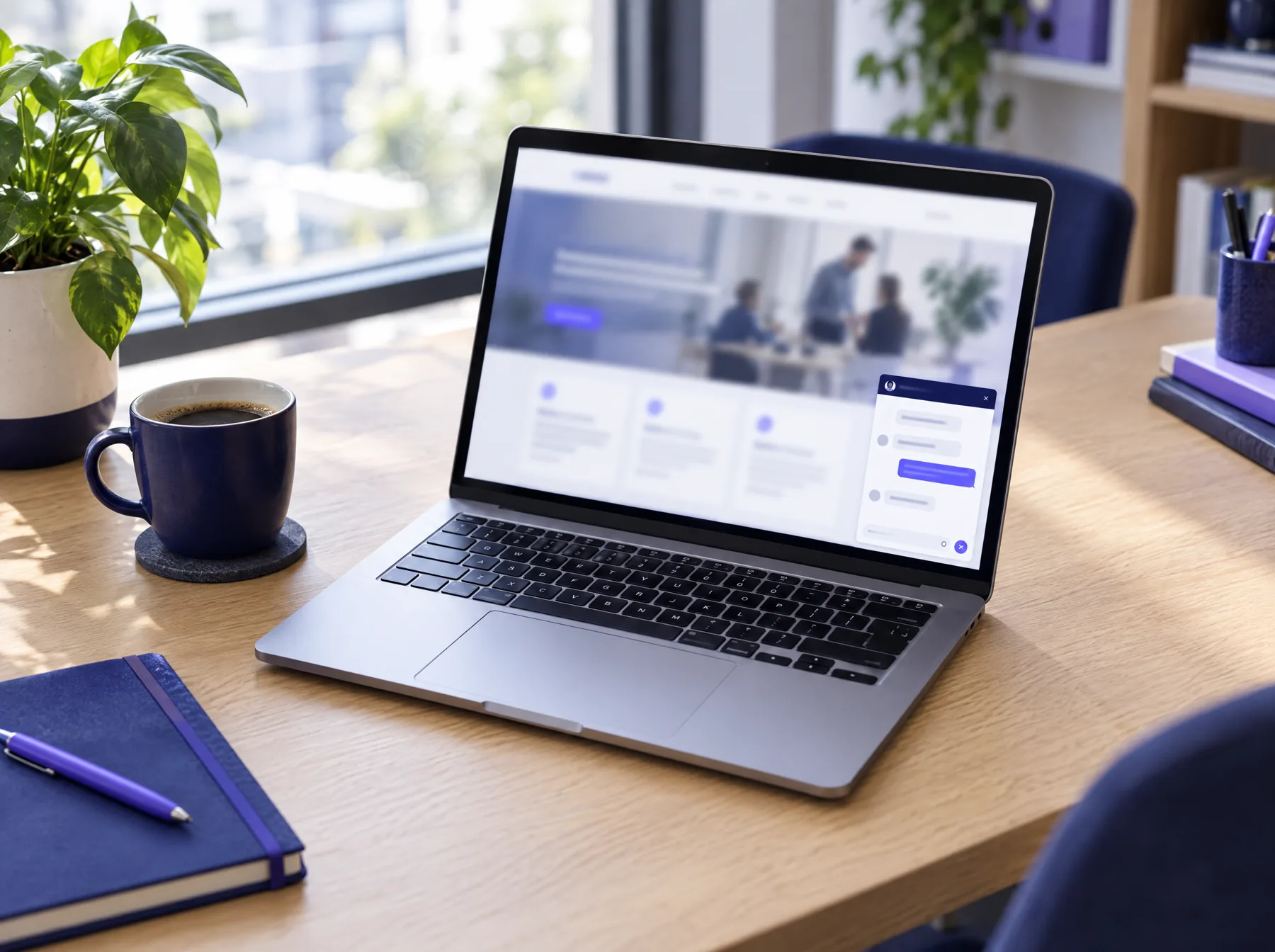 KI-Chat auf einer Unternehmenswebsite