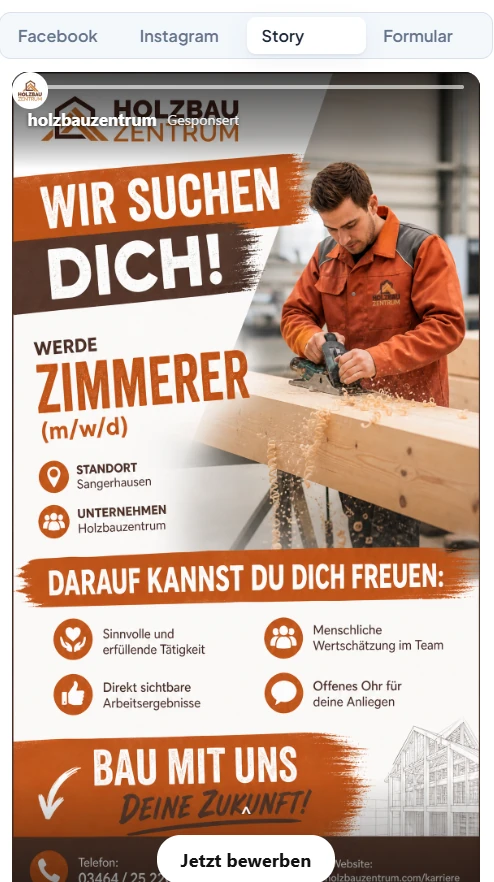 Vorschau der Kampagne als Instagram-Story