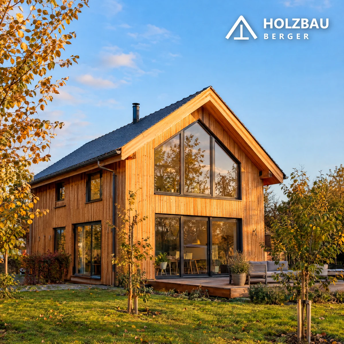 Holzhaus-Foto nach der KI-Bearbeitung